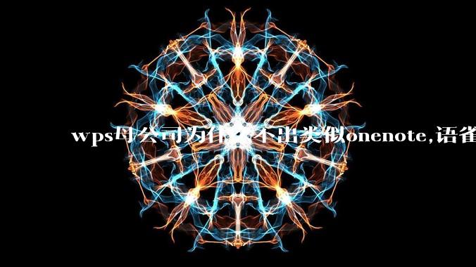 wps母公司为什么不出类似onenote,语雀的笔记软件？