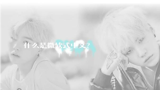 什么是微软式中文？