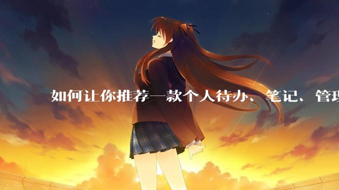 如何让你推荐一款个人待办、笔记、管理软件，你会推荐哪一个呢？