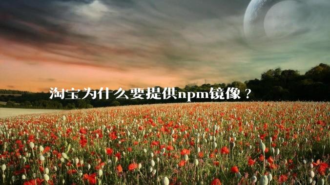 淘宝为什么要提供npm镜像?